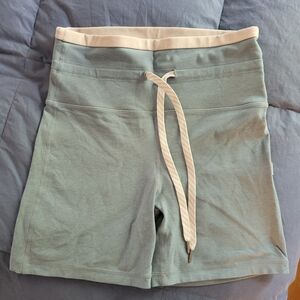 teal bike shorts with drawstring